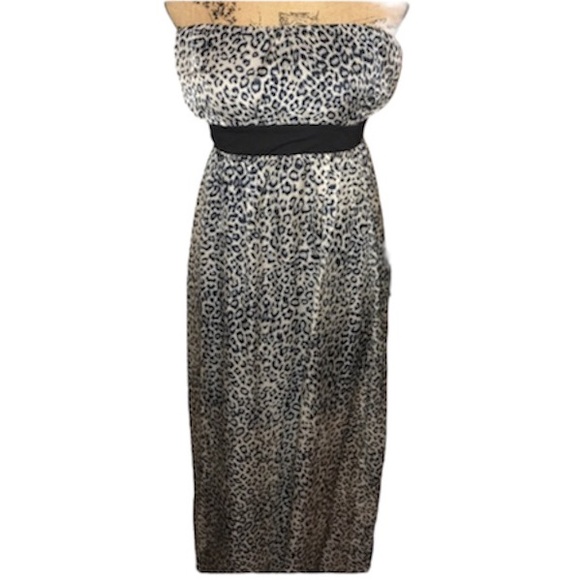 Love Tree Leopard Print Strapless Maxi Dress - Picture 1 of 7
